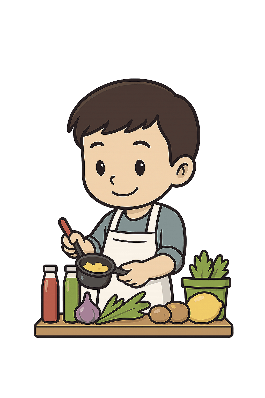 Boy cooking